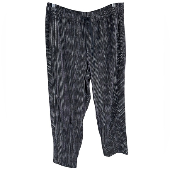 Athleta Arrival Pants Amara Stripe Black Womens 14 - Picture 2 of 4